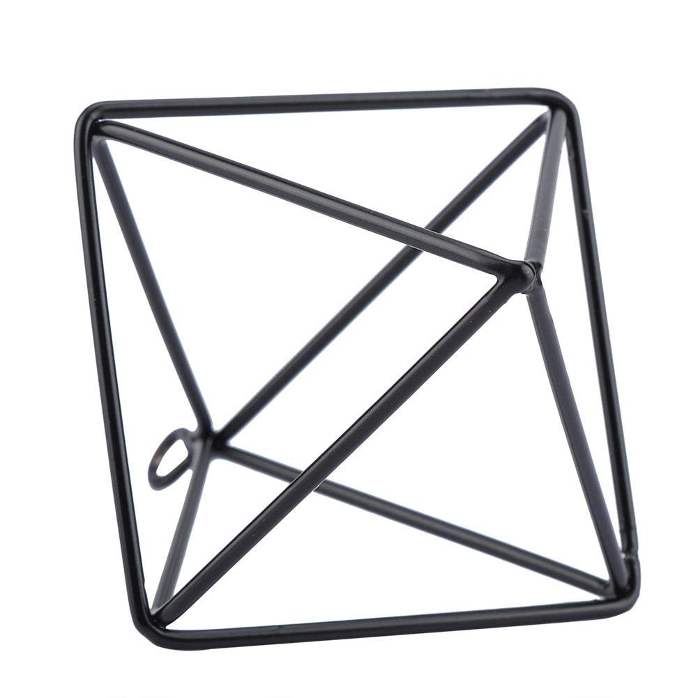 Geometric Air Plant Holders - Modern Hanging Stand for Tillandsia, Bromeliads & Succulents | Stylish Home Decor for Living Room, Office & Gifts (Black)