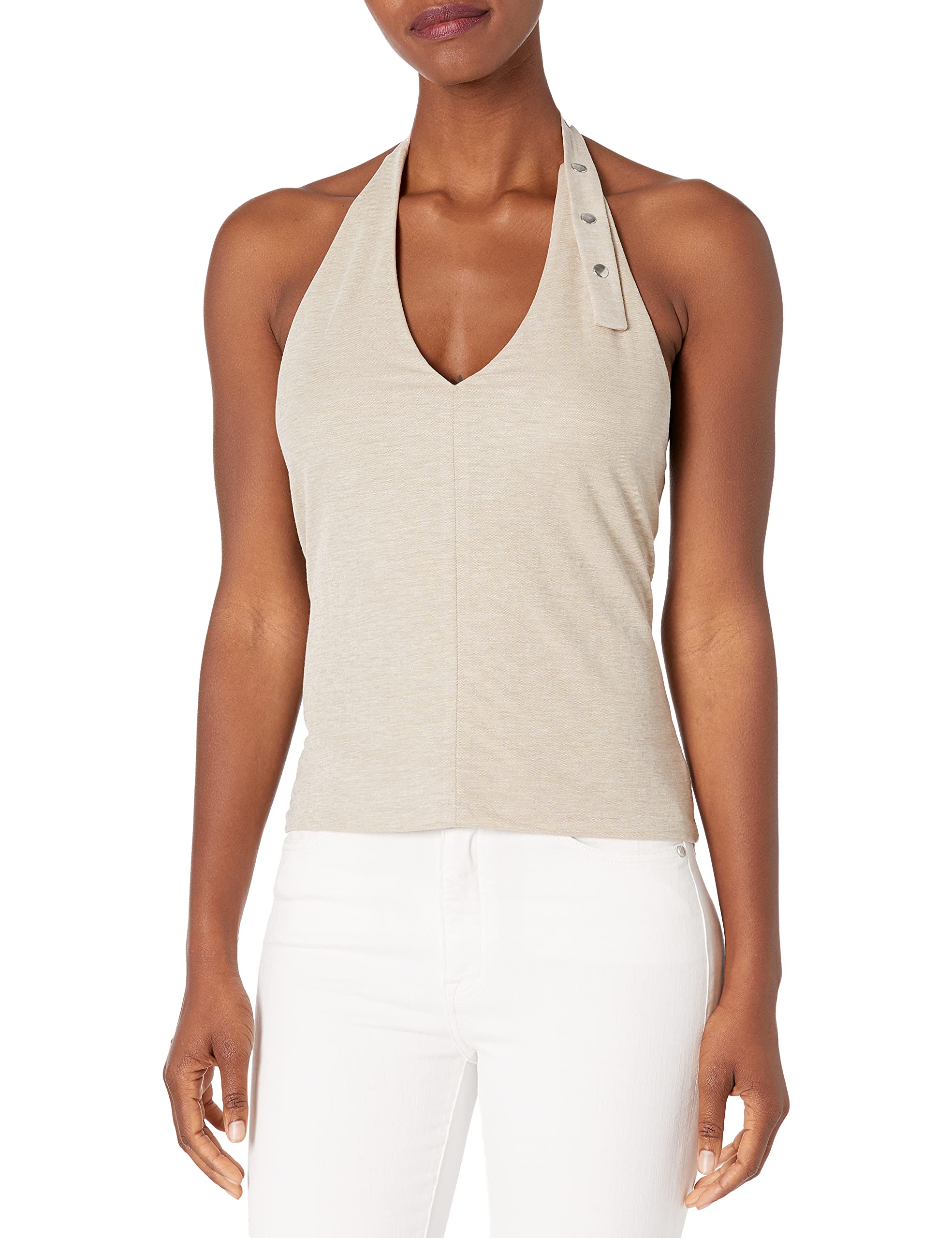 Club Monaco Women's Halter Neck Top - Stylish Summer Sleeveless Blouse for Beach, Party & Casual Outings