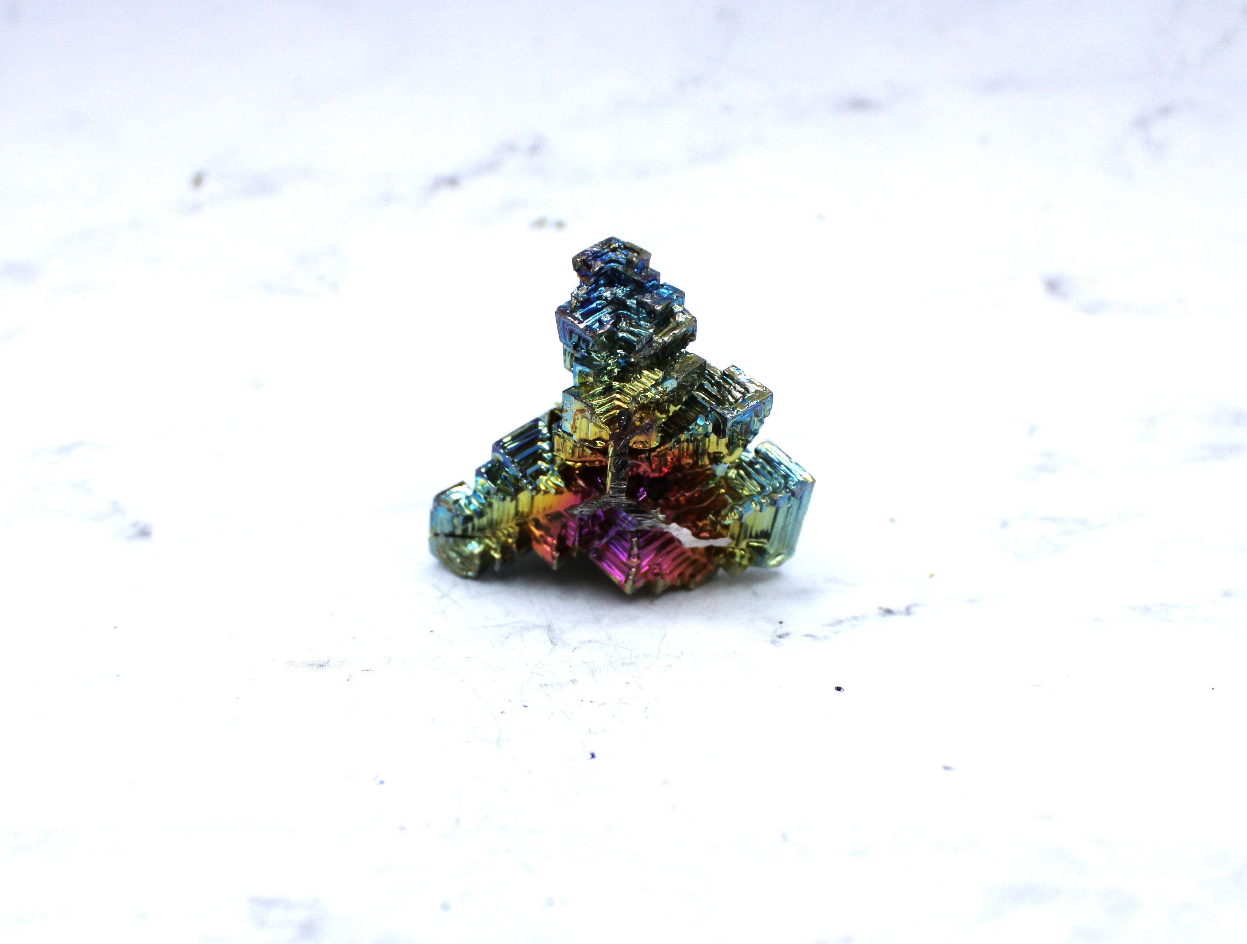 Natural Bismuth Crystal Specimen - Unique Rainbow Metallic Mineral for Collectors, Science & Home Decor | Perfect for Display, Gifts & Educational Use