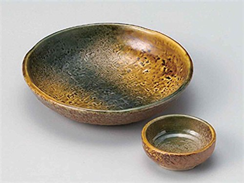 Premium Kizeto Oribe 6.5 Inch Porcelain Sushi Plates Set of 2 - Authentic Japanese Handcrafted Tableware for Sushi, Appetizers & Fine Dining Presentation