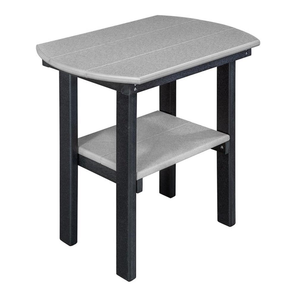 American Furniture Classics 525LGB Oval End Table - Gray and Black Accent Table for Living Room, Bedroom & Office - Modern Side Table with Sturdy Metal Base