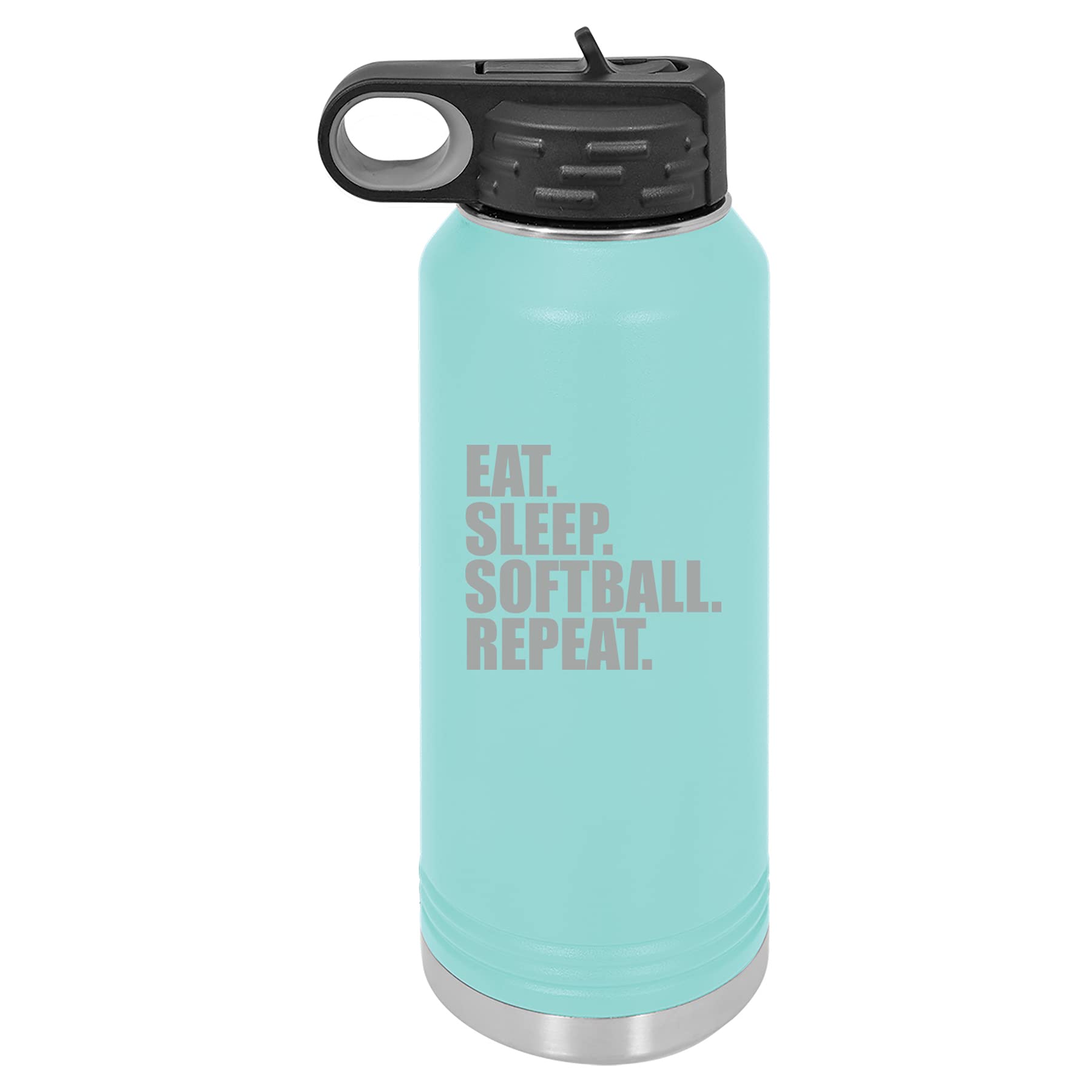 32 oz. Double Wall Vacuum Insulated Stainless Steel Water Bottle - Leakproof Travel Mug with Straw Lid, Keeps Drinks Hot/Cold for 24 Hours - Perfect for Gym, Hiking, Office & Softball Games (Teal)
