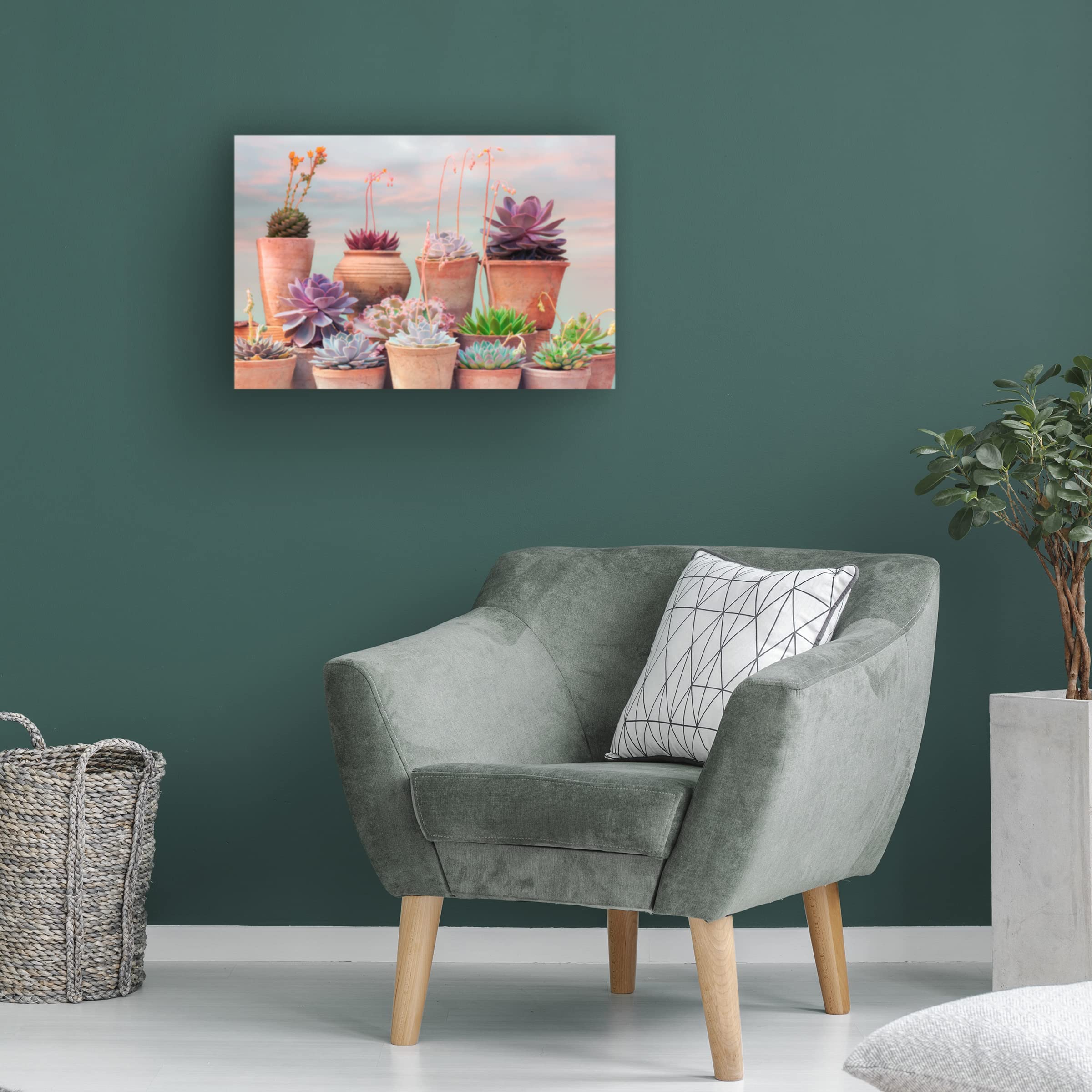 Trademark Fine Art 'Succulent Window III' Canvas Wall Art by Cora Niele - Botanical Home Decor for Living Room, Bedroom & Office