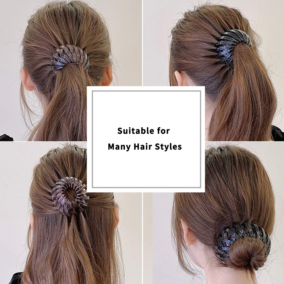 TOBATOBA 3-Piece Bun Maker Hair Clip Set - Expandable Bird Nest Ponytail Holder, Hair Claw Clips for Women & Girls - Perfect for Updos, Curling, and Everyday Hairstyles
