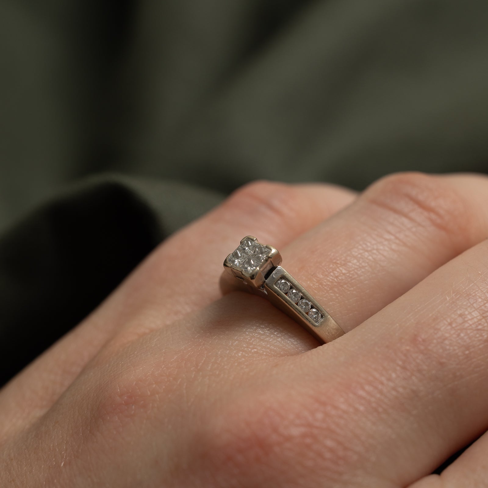 0.34ctw Princess Cut Diamond Illusion Ring - Size 7.25 | Elegant Engagement & Wedding Band for Women | Perfect for Proposals, Anniversaries & Special Occasions