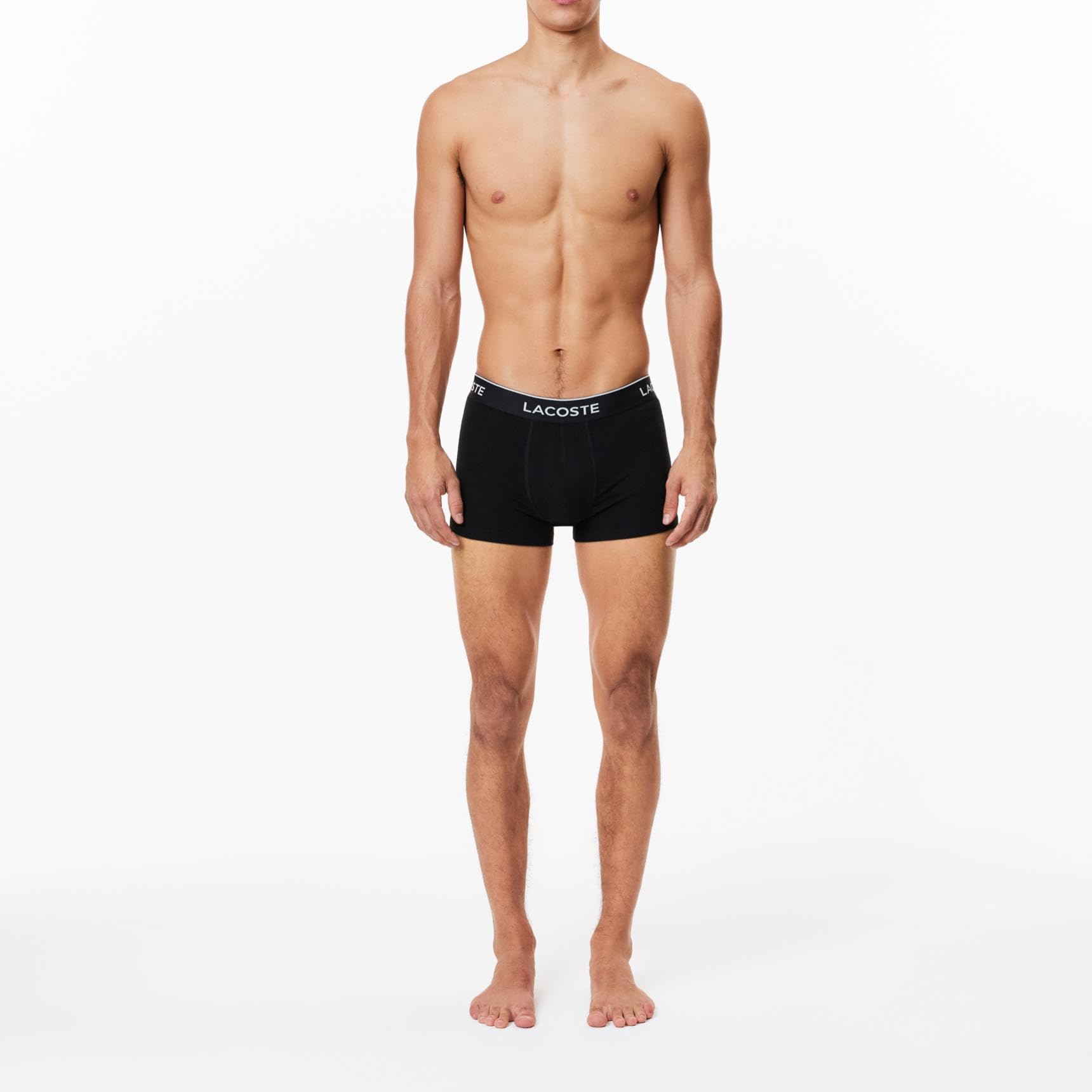 Lacoste Men's Cotton Stretch Essentials Underwear Trunks 3-Pack - Soft Breathable Boxer Briefs for Daily Wear & Active Lifestyle