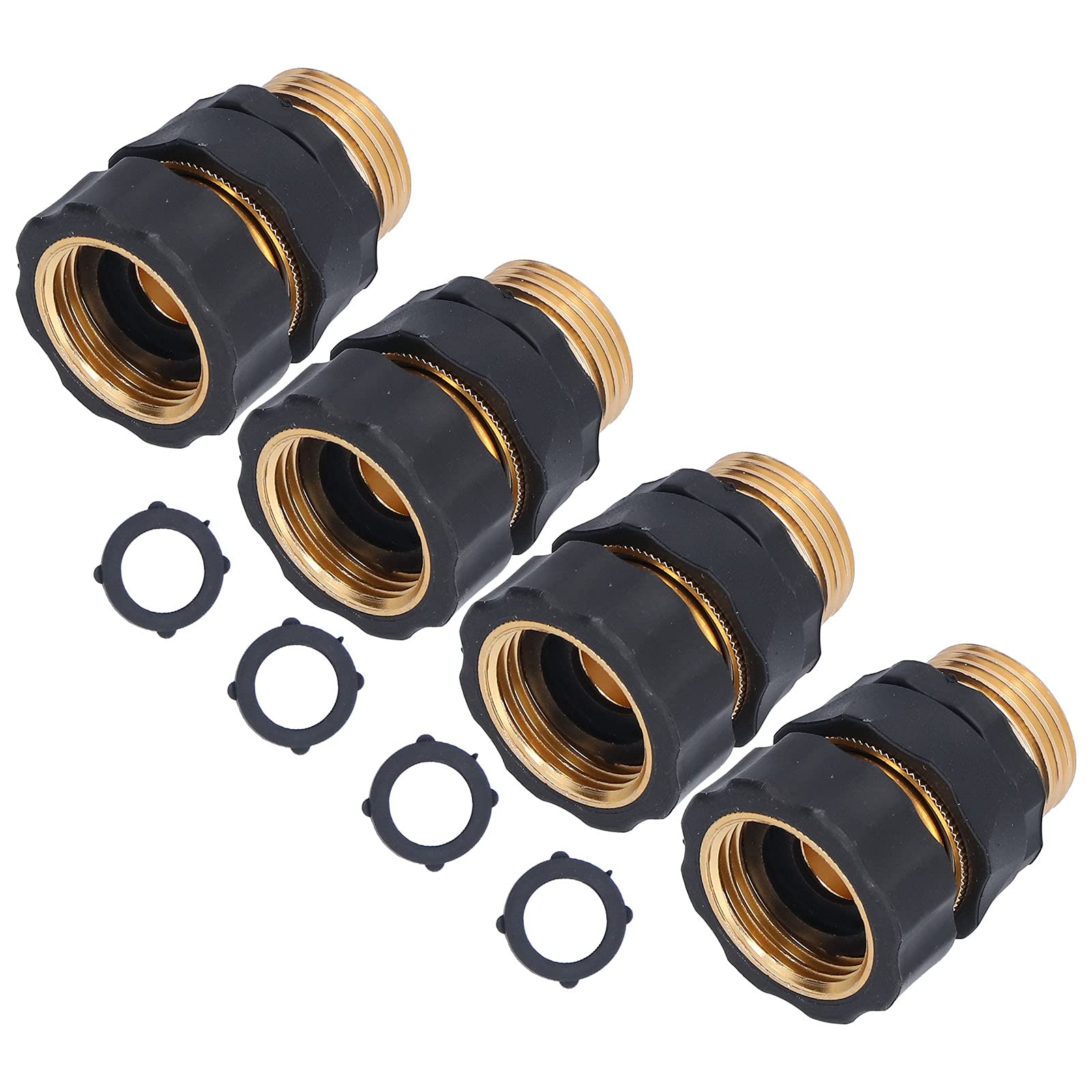 No-Leak Brass Hose Connector - Heavy Duty Garden Hose Fittings for Home, Yard & Outdoor Watering - Perfect for Lawn Care, Car Washing & Irrigation Systems