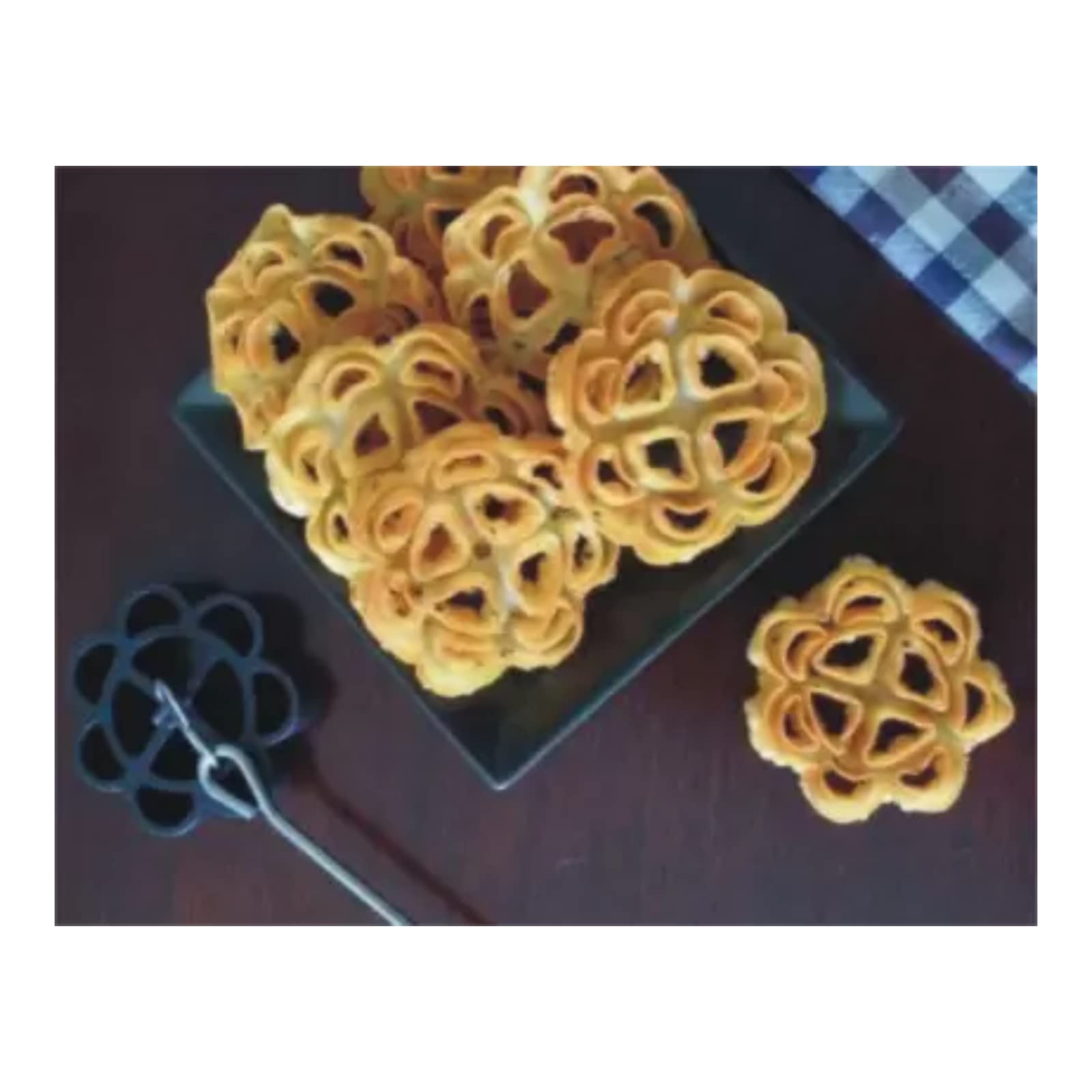 Non-Stick SBA PRIME Achappam Maker | Rose Cookie Maker with Stay Cool Handle | Traditional Indian Snack Mold for Achumurukku & Achappam | Perfect for Festivals, Tea Time & Family Gatherings (Pack of 1)