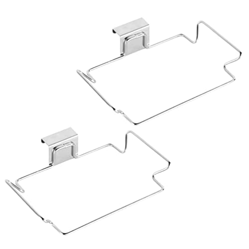2-Pack Over The Cabinet Plastic Bag Holder - Sturdy Metal Hanging Trash Bag Organizer for Kitchen, Pantry & Bathroom - Space-Saving Under Counter or Over Door Storage Solution for Grocery Bags & Garbage Bags