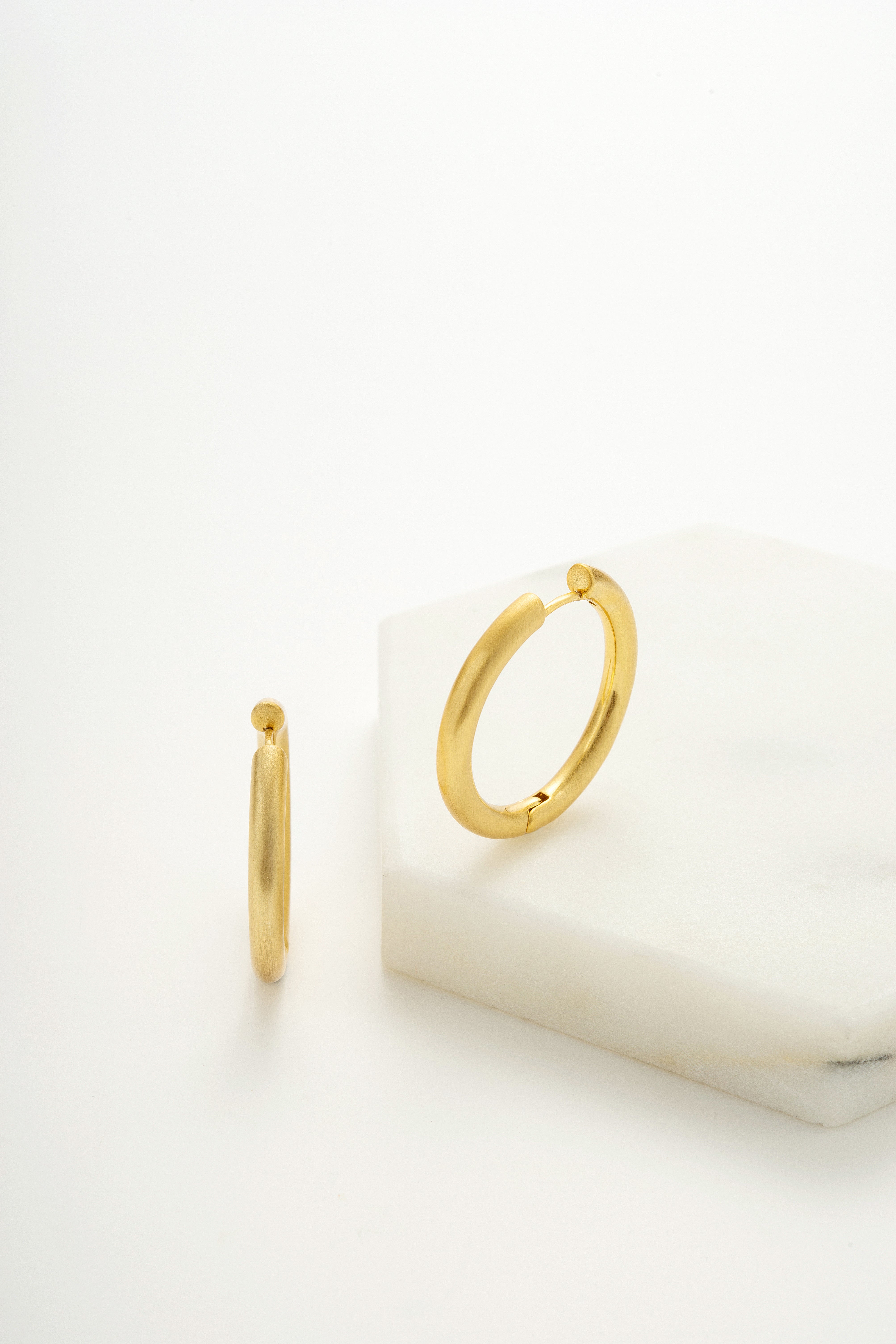 Kendall Brushed Gold Hoop Earrings - Large Size for Women | Perfect for Parties, Weddings & Everyday Wear