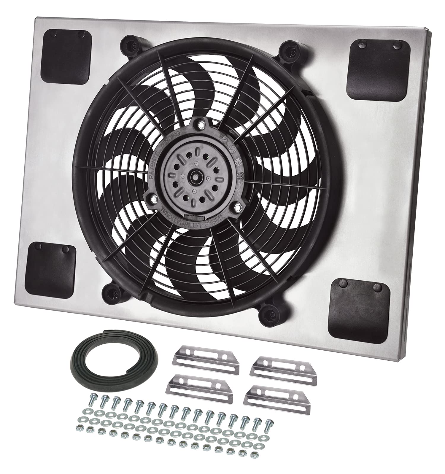 Derale 16827 High-Performance Aluminum Radiator Fan Shroud Assembly - Universal Fit for Cars, Trucks & SUVs - Perfect for Engine Cooling & Overheating Prevention