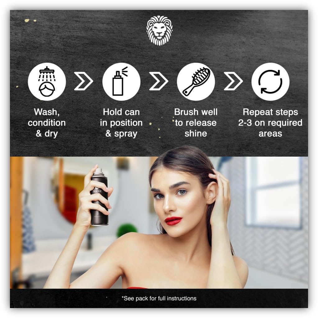Premium Mane Hair Thickener for Hair Loss & Thinning Hair - Volumizing Treatment for Fuller, Healthier Looking Hair (Hazel) - Ideal for Daily Use, Styling & Confidence Boost
