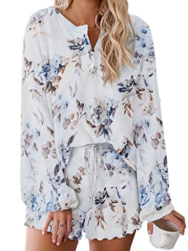 Bunanphy Women's Tie Dye Pajama Set - Long Sleeve & Shorts for Sleep & Lounge