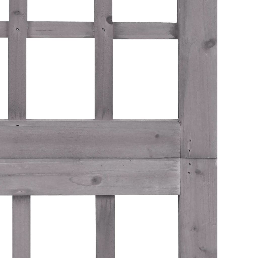 4-Panel Wooden Room Divider - 63.4