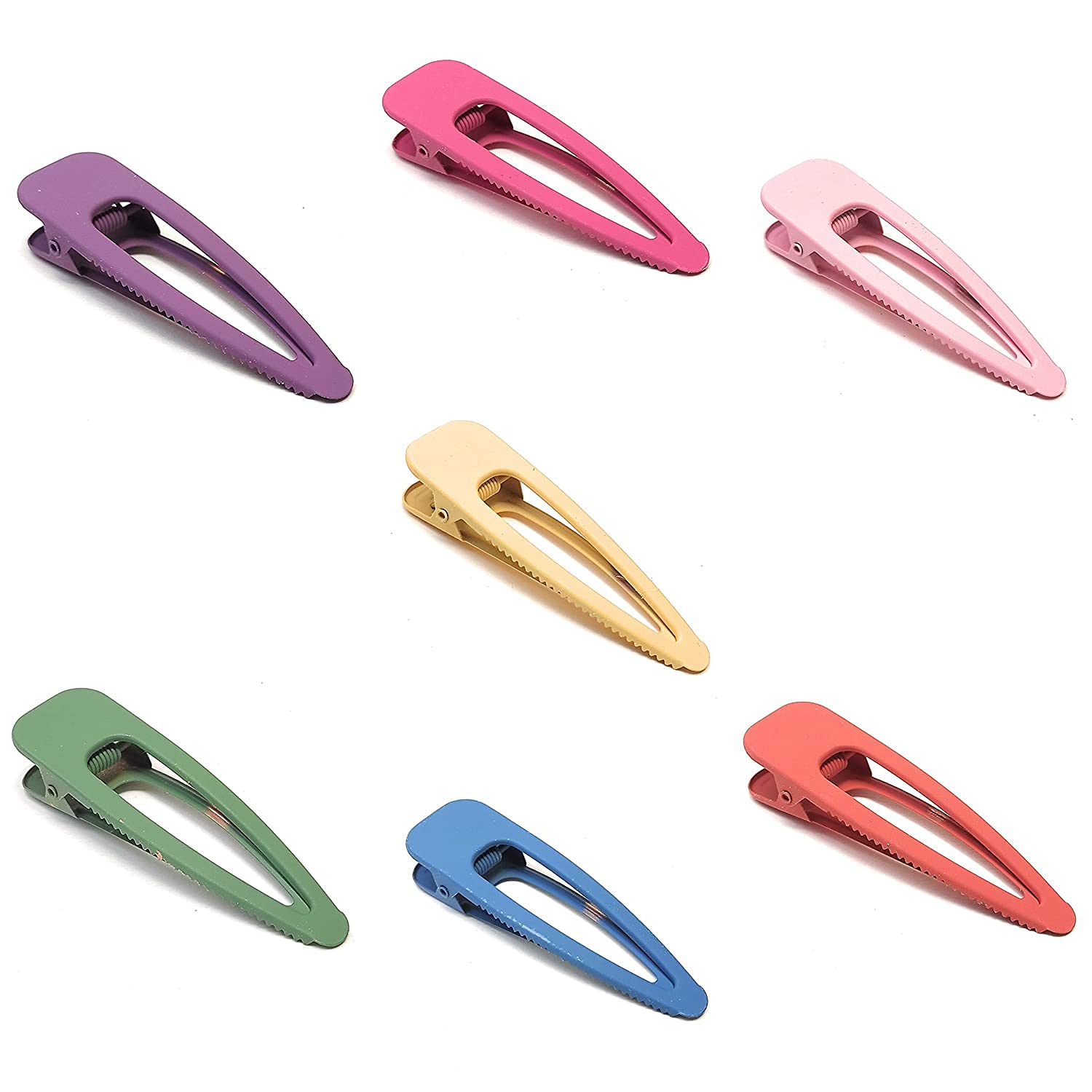 APPSAMBR - 7PCS Matte Colorful Alligator Hair Clips Set, Metal Hollow Hairpins & Barrettes for Women & Girls, DIY Resin Hair Accessories for School, Parties & Daily Styling