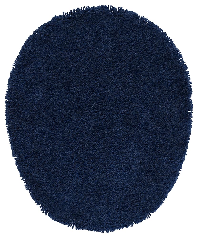 Garland Rug Traditional Nylon Washable Navy 5-Piece Bathroom Rug Set - Soft, Absorbent & Stylish Non-Slip Mats with Lid & Contour - Perfect for Bathroom, Shower & Vanity Areas