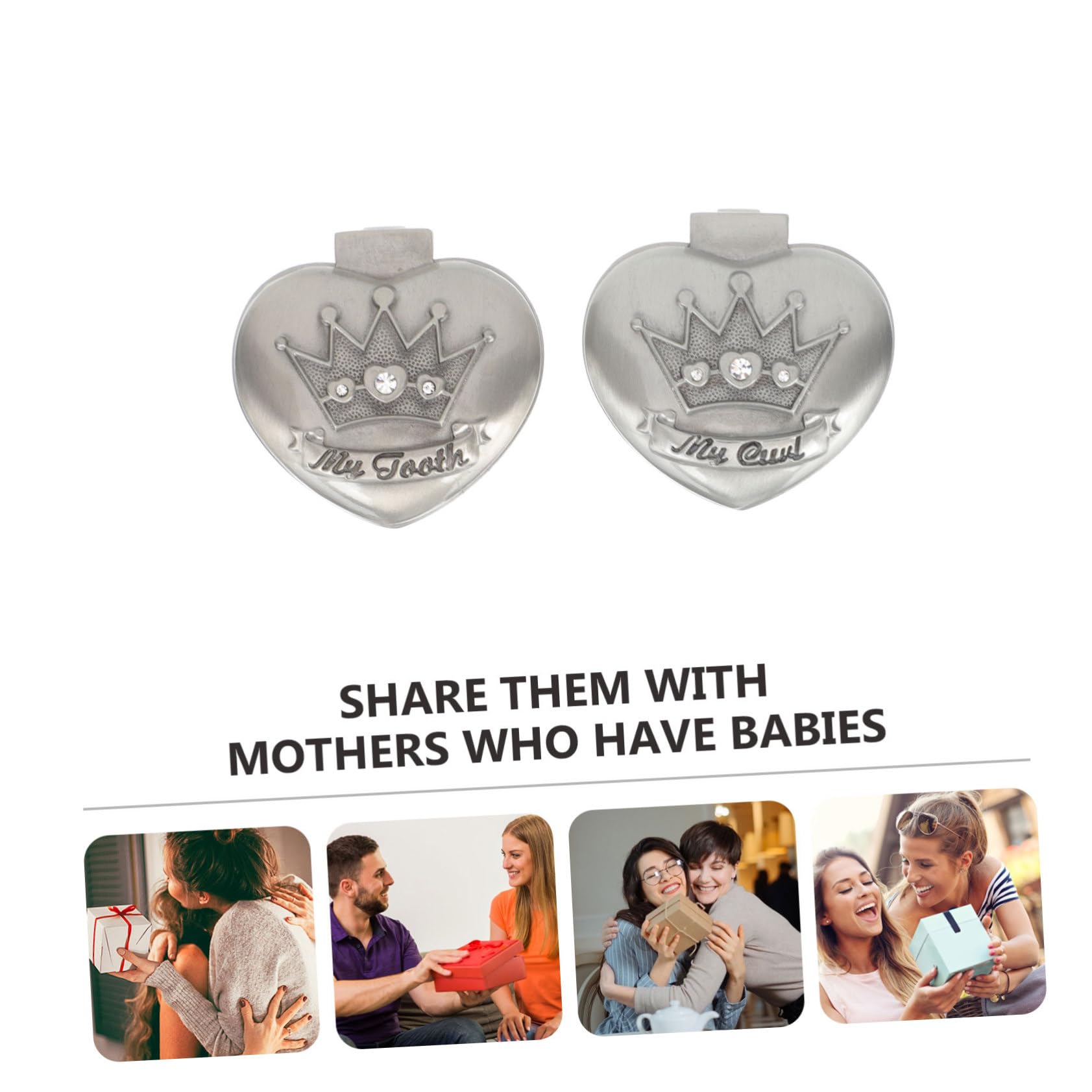 BESTonZON 2-Piece Mini Crown Jewelry Box - Elegant Zinc Alloy Keepsake Organizer for Rings, Earrings & Small Treasures | Perfect for Wedding, Birthday Gifts & Home Decor