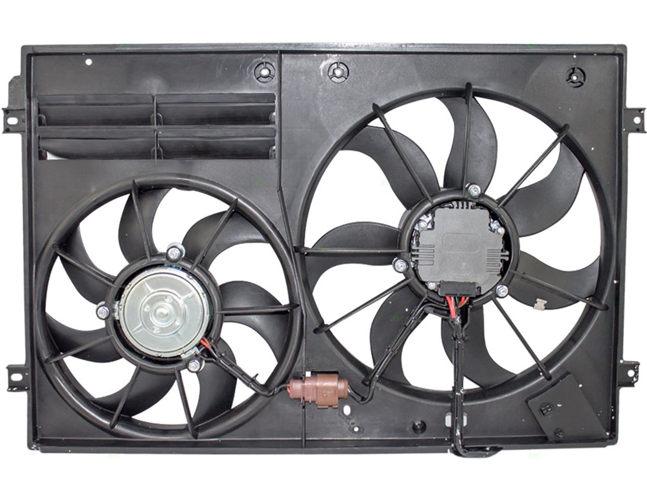 Topaz 1K0121205AD9B9 Radiator Dual Cooling Fan Assembly Compatible with Volkswagen Jetta Beetle Tiguan Golf & Audi A3 TT 2.0L Diesel - Replaces 1K0959455N 1K0959455DL - Perfect for Engine Cooling & Overheating Prevention