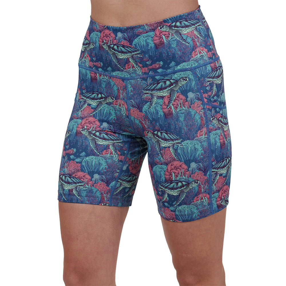 Turtley Obsessed Women's Casual Shorts - Comfortable Summer Beach Shorts for Outdoor Activities, Yoga, and Lounge Wear