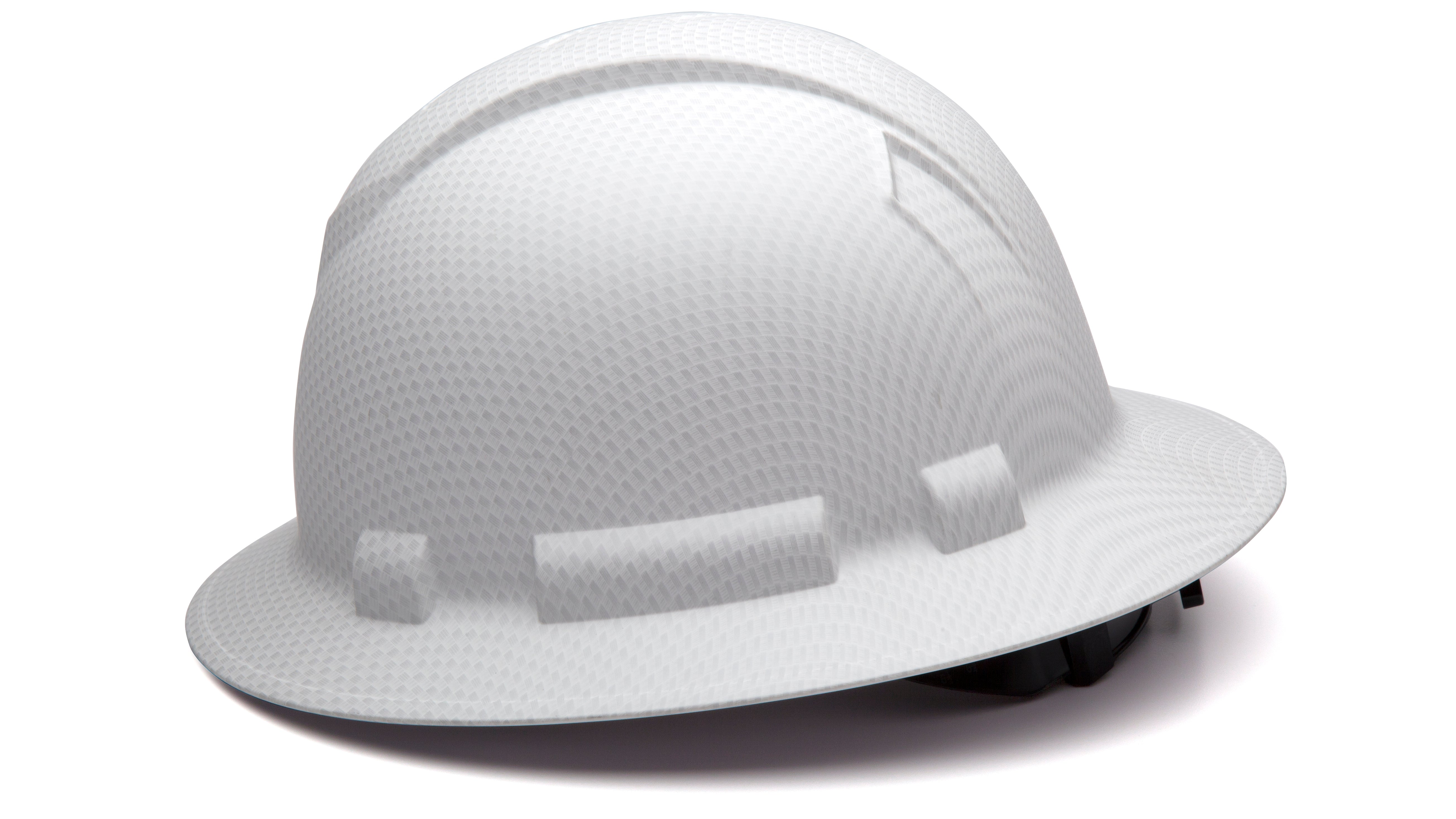 Pyramex Full Brim Graphite Hard Hat - ANSI Certified Safety Helmet for Construction, Industrial & DIY Projects - White Matte Finish for High Visibility & Comfort