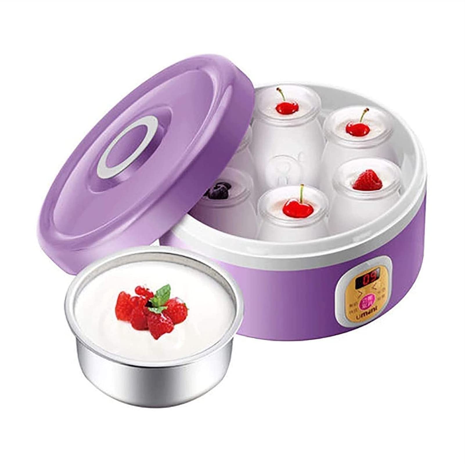 Automatic Digital Yogurt Maker Machine with Temperature Control - 6 Glass Jars & 7 Date Setting Lids for Homemade Yogurt | Perfect for Healthy Breakfast, Meal Prep & Family Snacks