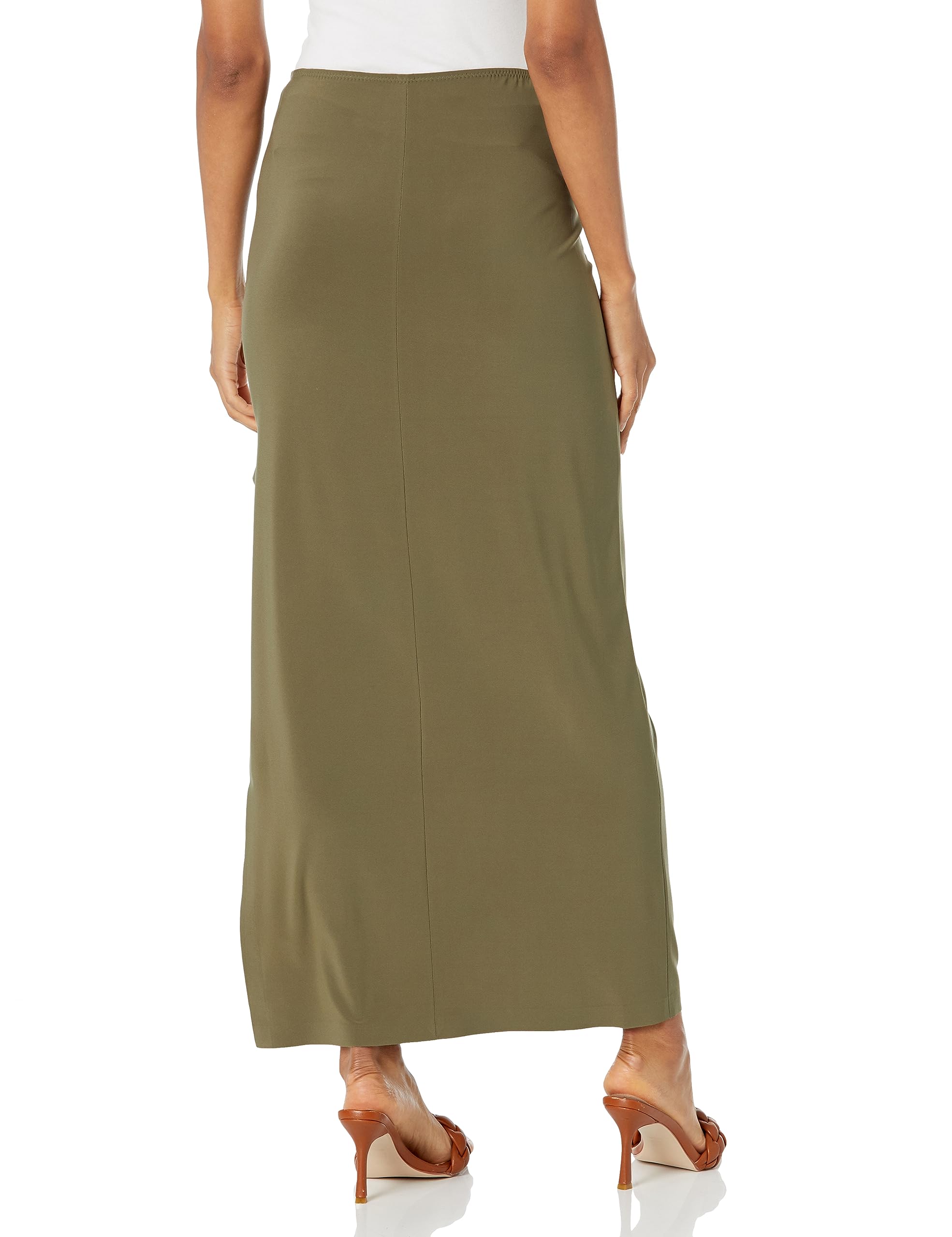 Norma Kamali Women's High Slit Maxi Skirt - Elegant Long Side Slit Skirt for Women, Perfect for Evening Parties, Date Nights & Special Occasions