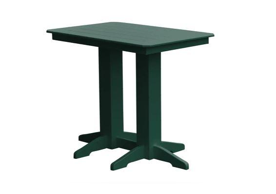 A & L Furniture Bar Table with Free 2 Umbrella Holes - Outdoor Patio, Backyard, Poolside & Restaurant Dining Height Table - Perfect for Entertaining & Relaxing
