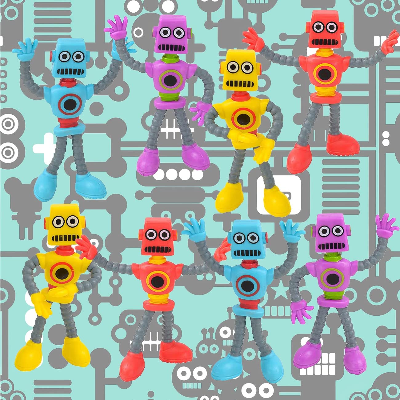ArtCreativity 12-Piece Bendable Robot Figures - Flexible Action Figures for Kids & Adults, Easter Basket Stuffers, Birthday Party Favors, Stress Relief Fidget Toys, Sensory Toys for Autism - Perfect for Playtime, Gift Giving & Classroom Rewards