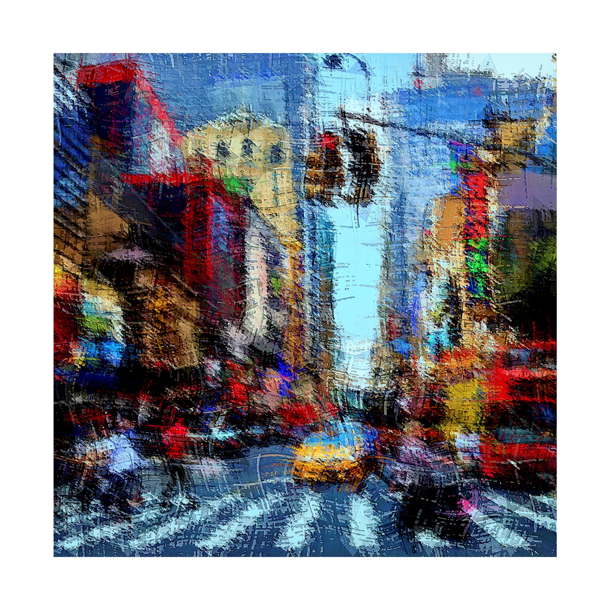 David Manlove 'Street A' Canvas Art Print - Modern Urban Wall Decor for Living Room, Bedroom & Office | Trademark Fine Art Collection