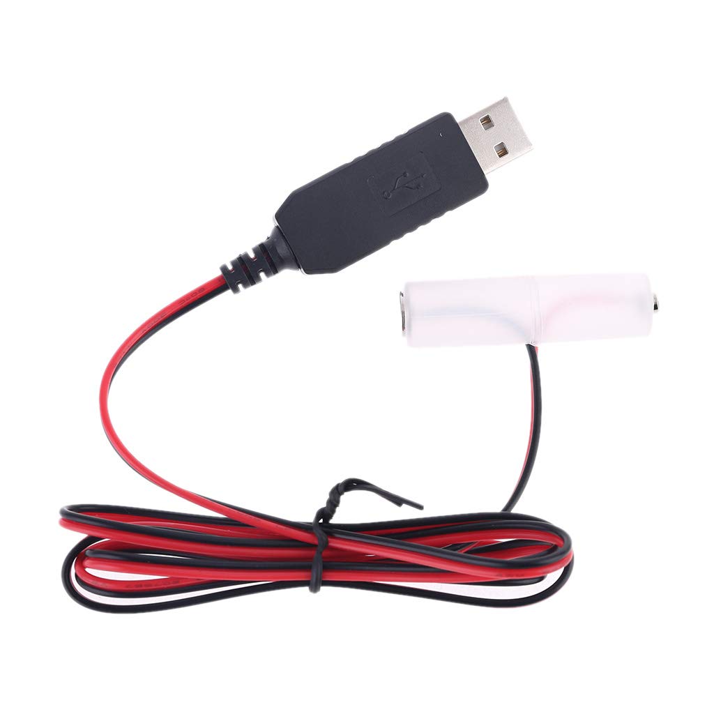 LR6 AA Battery Eliminator - USB Power Supply Cable for 1-4 AA Batteries (1.5V) | Rechargeable Alternative for Toys, Flashlights & Electronics | Eco-Friendly Battery Replacement Solution