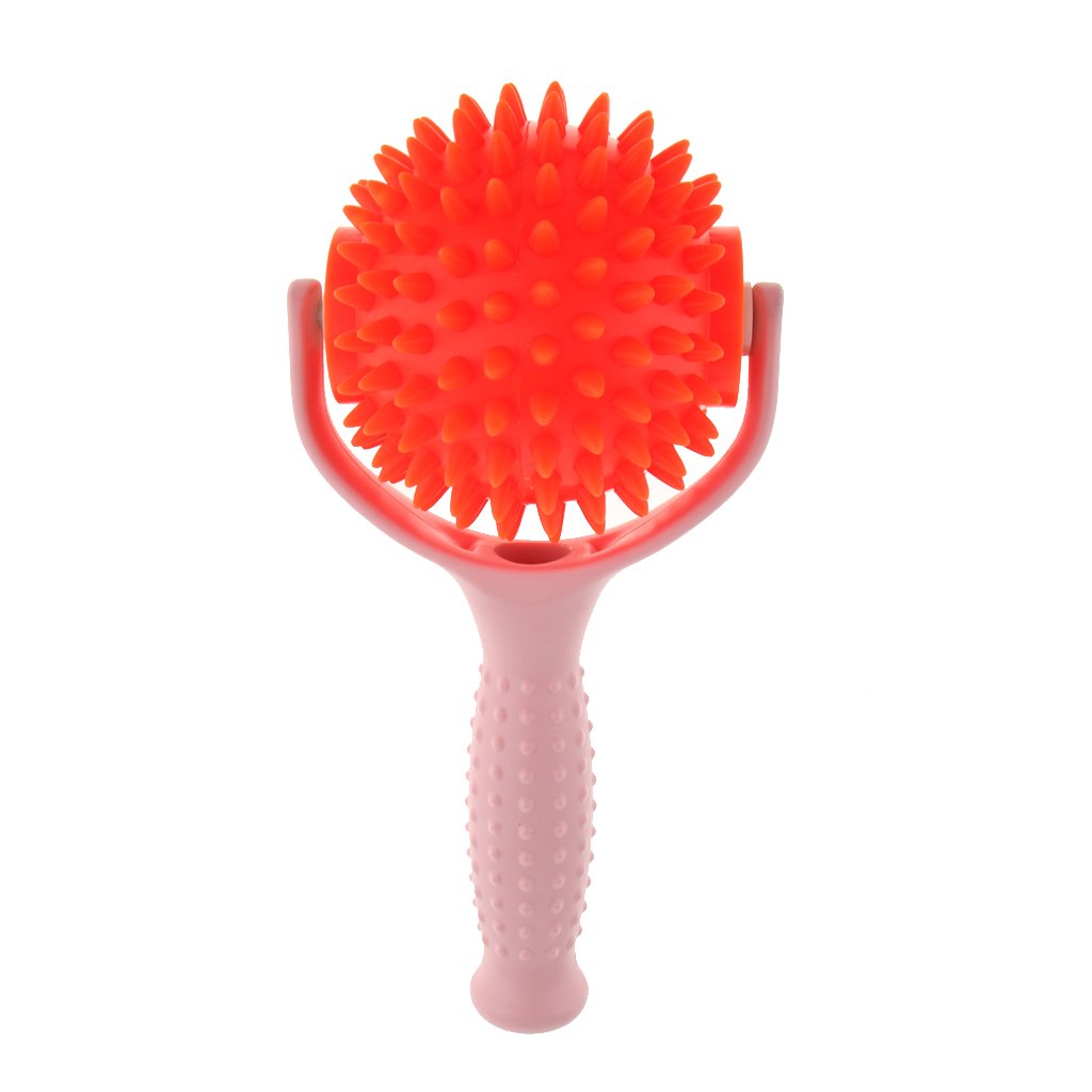 2PCS Spiky Massage Balls with Handle - Deep Tissue Muscle Relaxation for Back, Neck & Shoulder Pain Relief - Perfect for Home, Gym & Office Use - Self Massage Roller for Athletes & Desk Workers