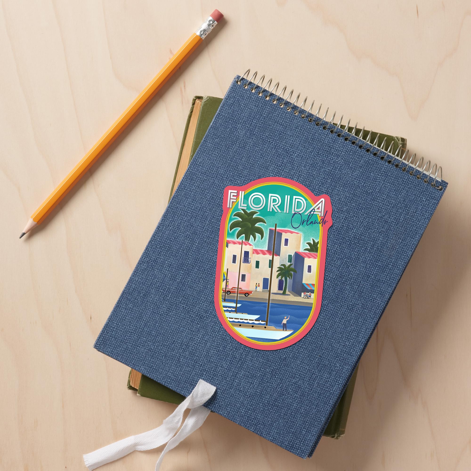 Premium Die Cut Stickers - Orlando Florida Souvenir Vinyl Decals (3-6 Inch Waterproof Stickers for Cars, Water Bottles, Laptops, Coolers) - Perfect for Travel Gifts, DIY Crafts & Personalizing Your Belongings