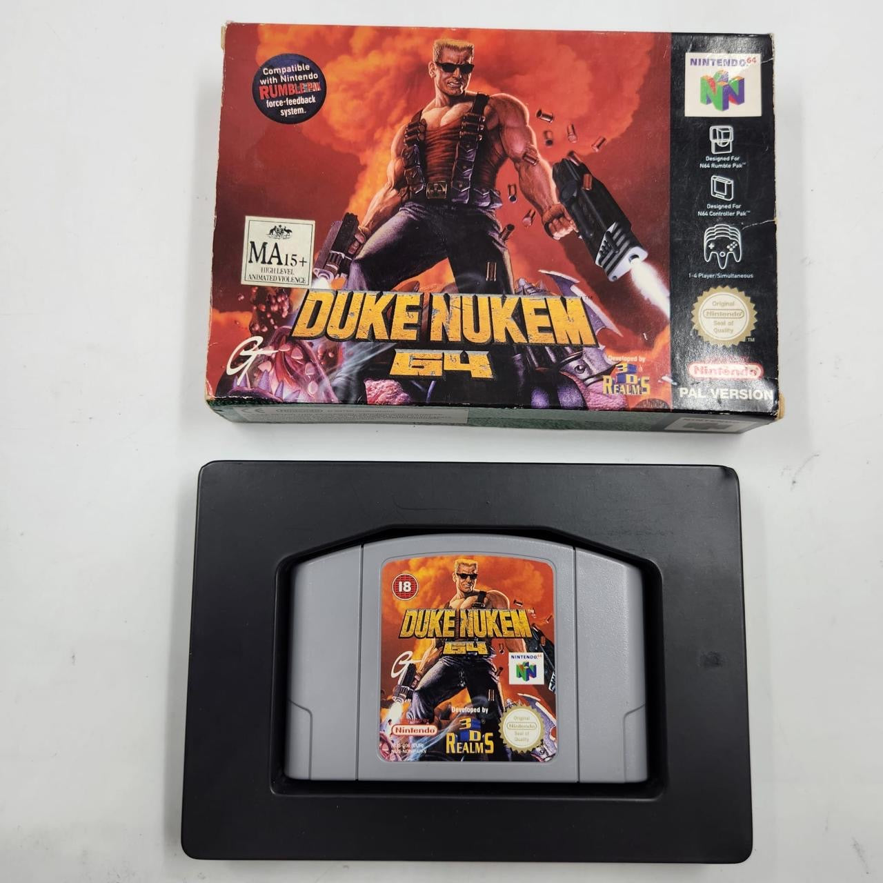 Duke Nukem Nintendo 64 N64 Game - Complete Boxed PAL Version | Retro Gaming Collectible for N64 Console | Perfect for Vintage Gaming Nights and Collector's Display