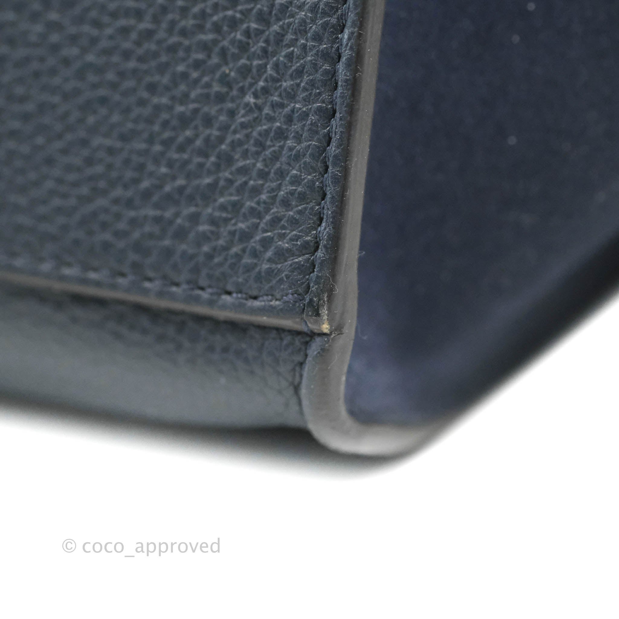 Celine Small Sleek Trapeze Handbag in Navy Calfskin Leather - Perfect for Work, Travel & Everyday Use