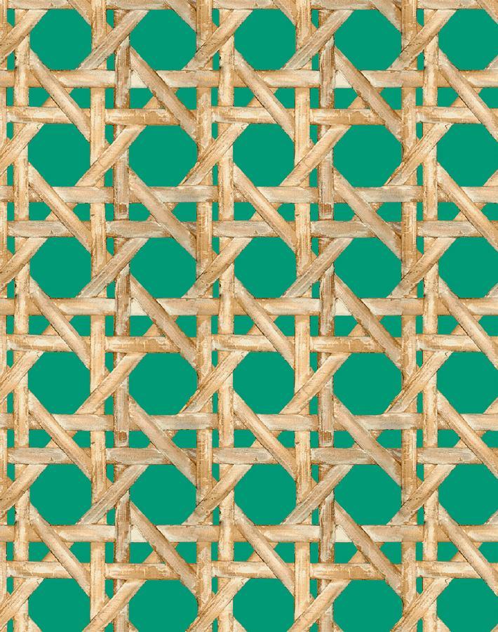 Wallshoppe Faux Caning Wallpaper - Emerald Green Peel and Stick Wallpaper for Bedroom, Living Room, and Bathroom Decor