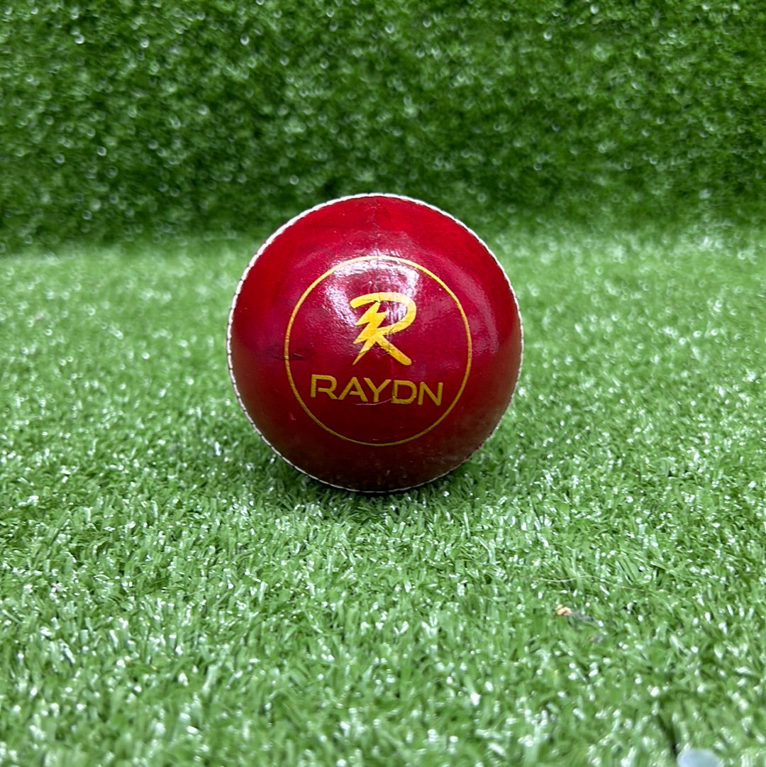 Raydn Club Red Youth Cricket Leather Ball - High Quality Cricket Ball for Kids & Juniors - Perfect for Practice, Training & Matches