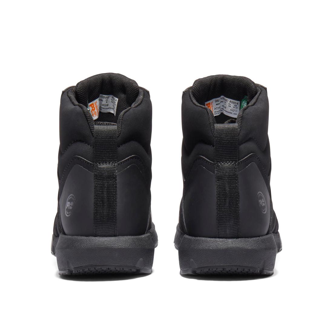Radius Composite Toe Work Boots for Men - Black Safety Shoes with Slip & Oil Resistant Sole - Ideal for Construction, Warehouse & Industrial Work