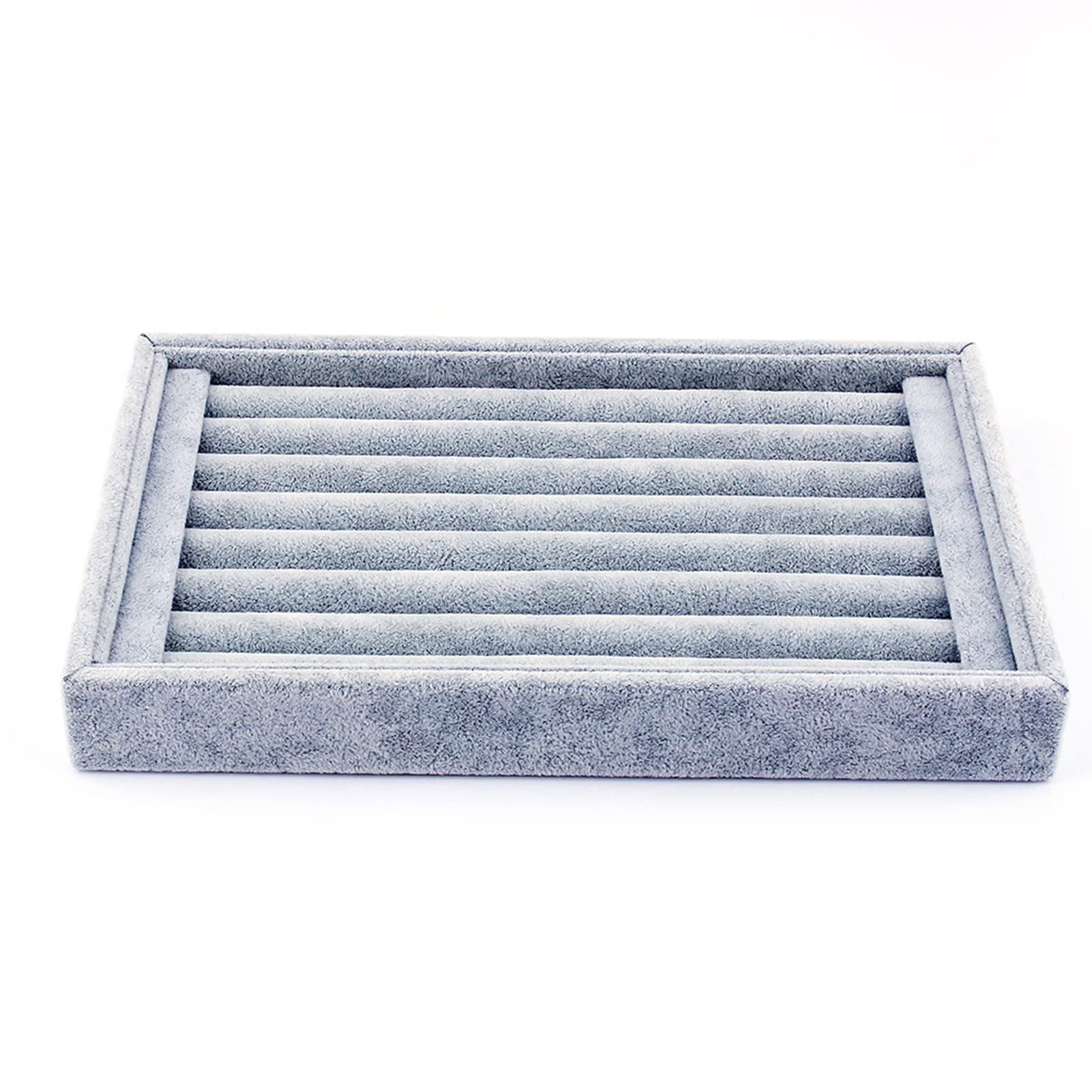 Velvet Jewelry Display Stand - Elegant Glass Ring Holder & Earrings Storage Box for Organizing Rings, Necklaces, and Bracelets | Perfect for Jewelry Stores, Home Vanity, and Gift Presentation