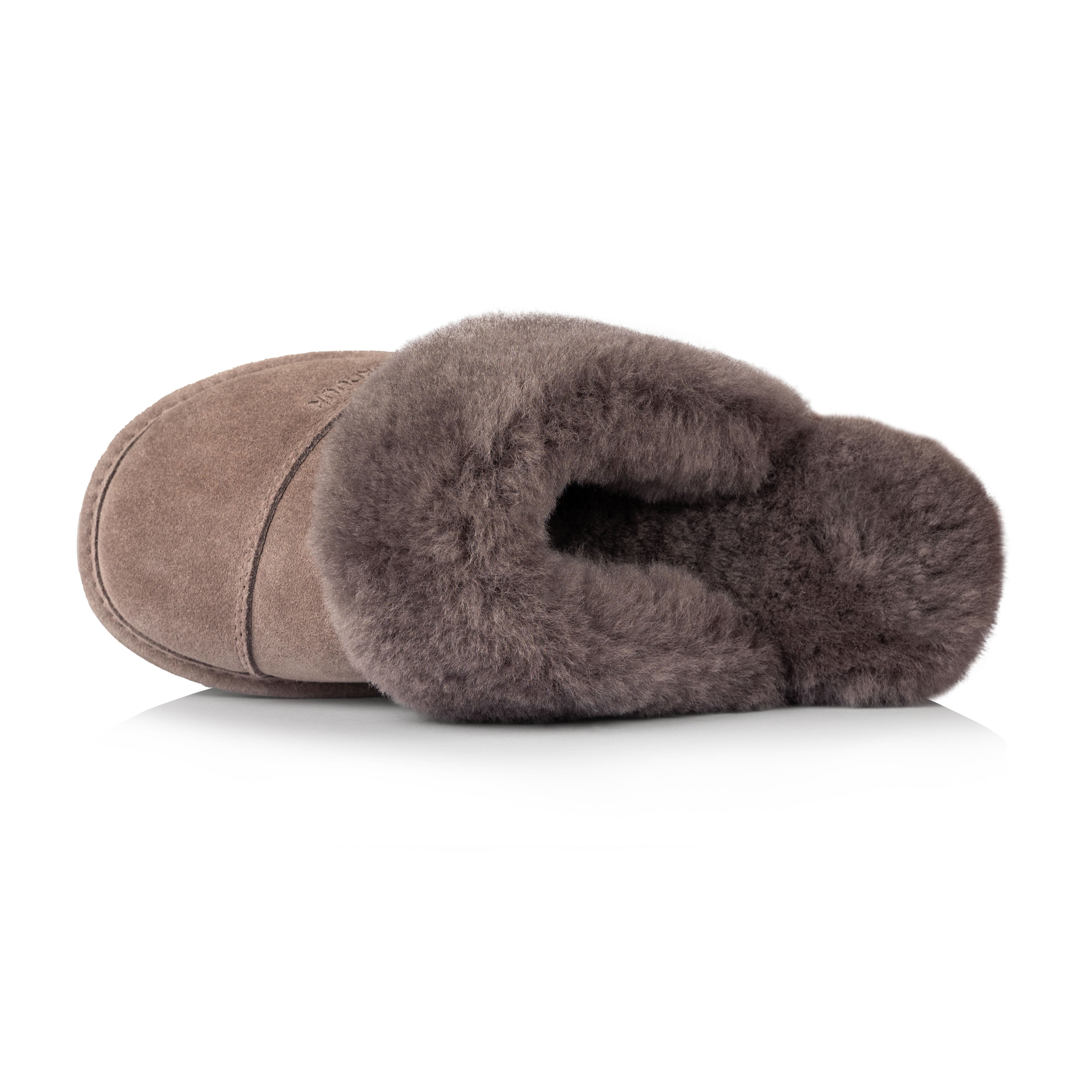 Joy Women's Fuzzy House Slippers - Soft Indoor/Outdoor Comfort Slides for Winter, Cozy Home & Lounge Wear (Cinder) - Perfect for Relaxing at Home, Spa Days & Cold Mornings