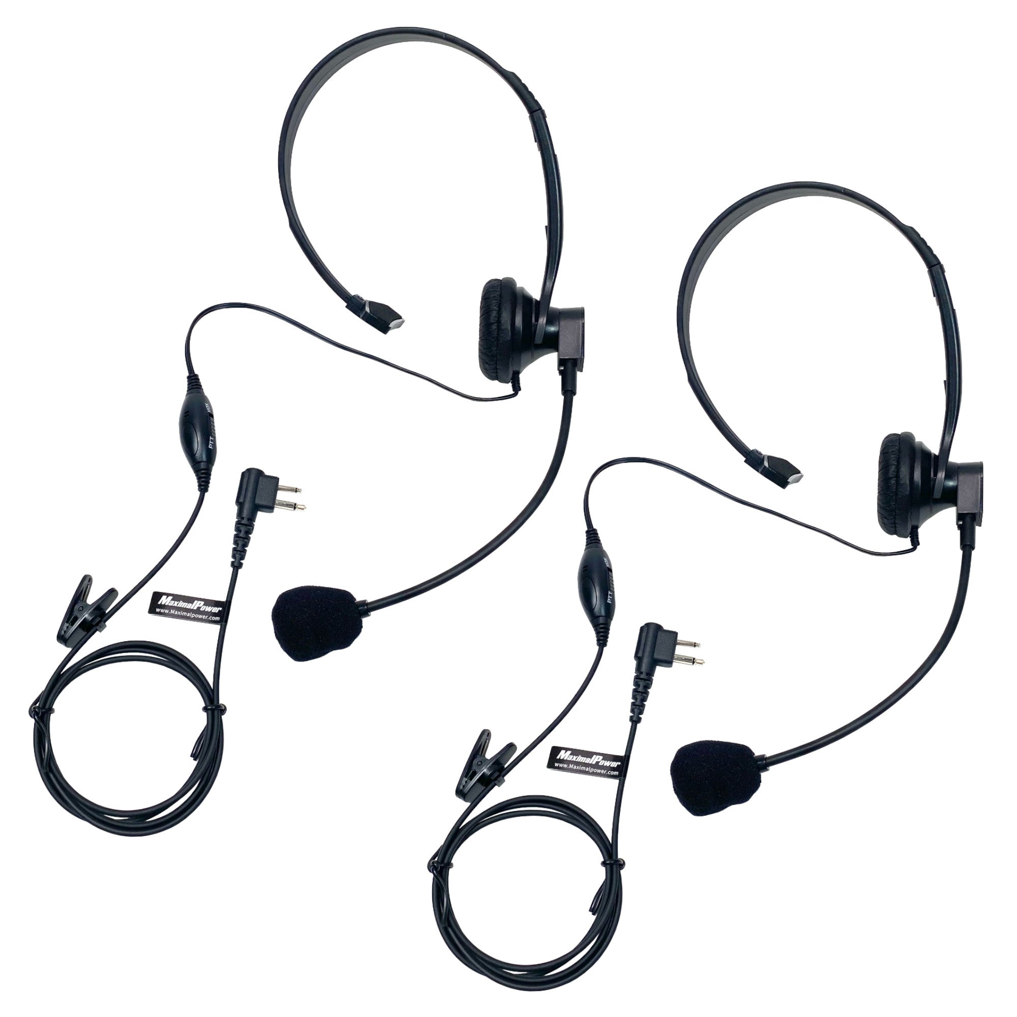 MaximalPower Overhead Headset with Boom Mic - PTT/VOX Microphone for Motorola CP200, CP200D, CLS1410, RDM2070D, RDV5100 Two-Way Radios - Ideal for Security, Construction & Warehouse Communication