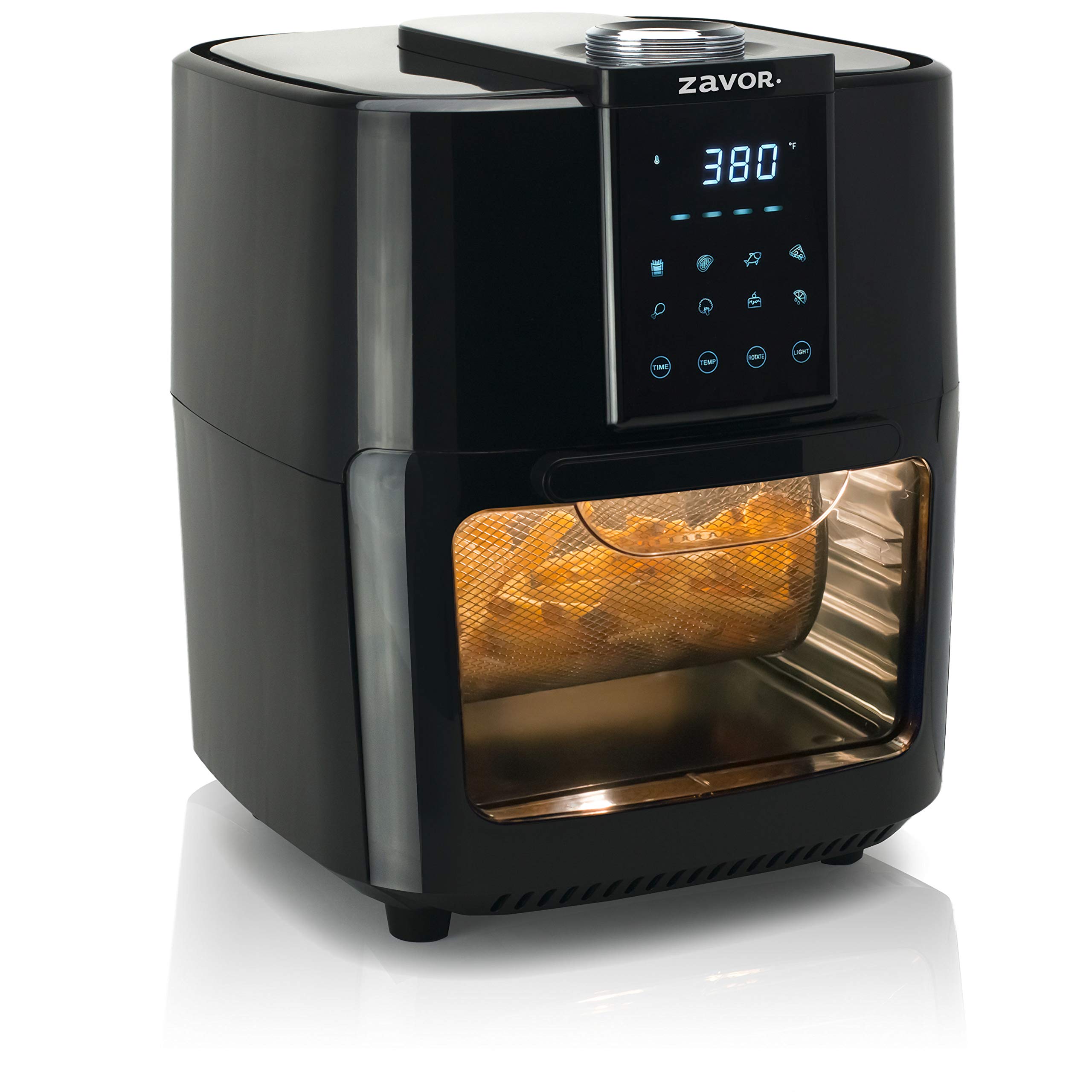 Zavor Crunch 12 Qt Multi-Function Air Fryer Toaster Oven Combo with Rotisserie, Dehydrator, Grill & Convection Cooking | 8 Presets, Large Capacity, Includes Accessories & Free Recipe eBook, Black | Perfect for Baking, Roasting, Air Frying & Healthy Meal Prep