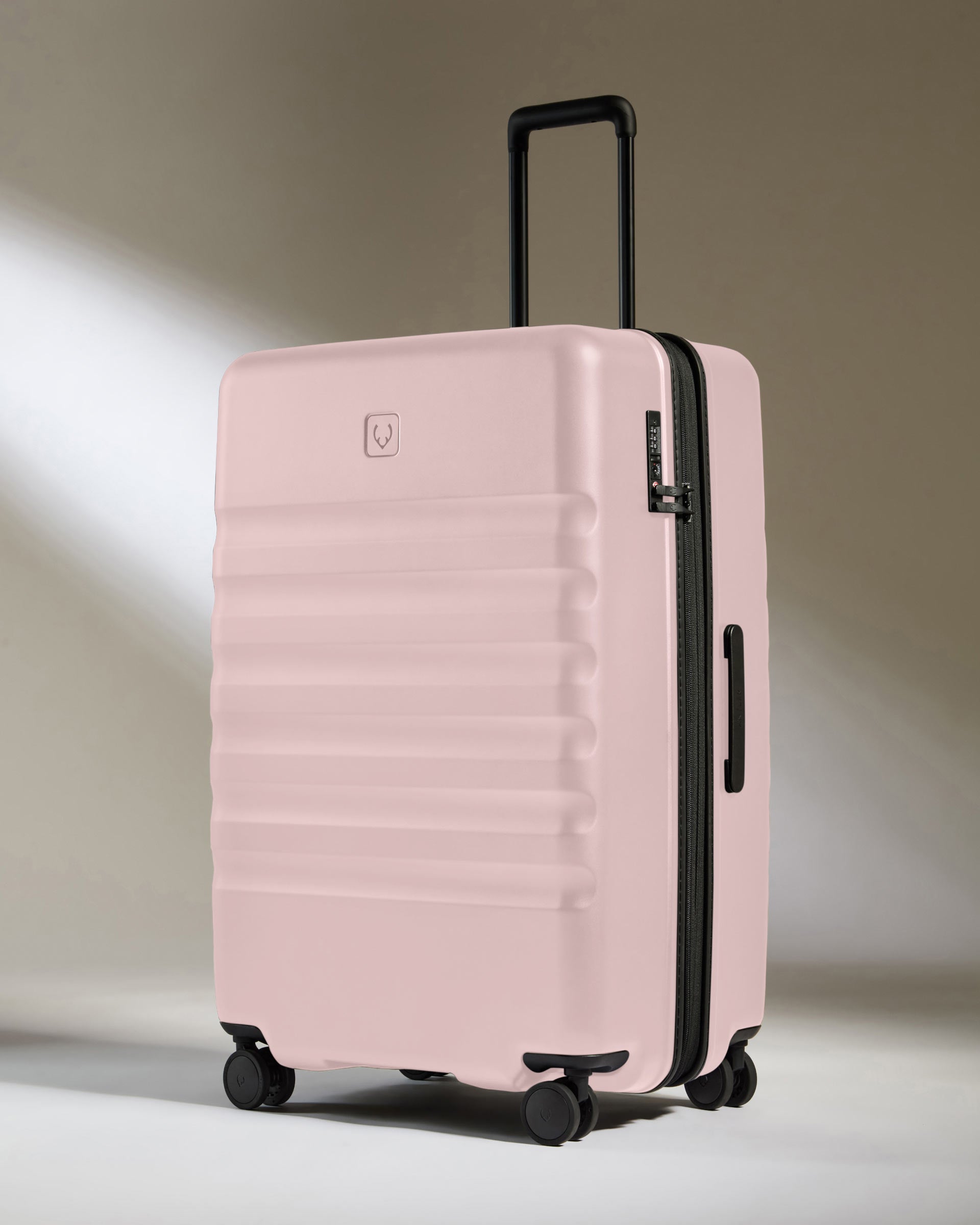 Large Carry On Luggage Set in Moorland Pink with Icon Stripe - Perfect for Air Travel, Business Trips & Weekend Getaways
