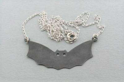 Sterling Silver Oxidized Bat Necklace - Gothic Jewelry for Women, Perfect for Halloween, Cosplay & Dark Fashion Accessories