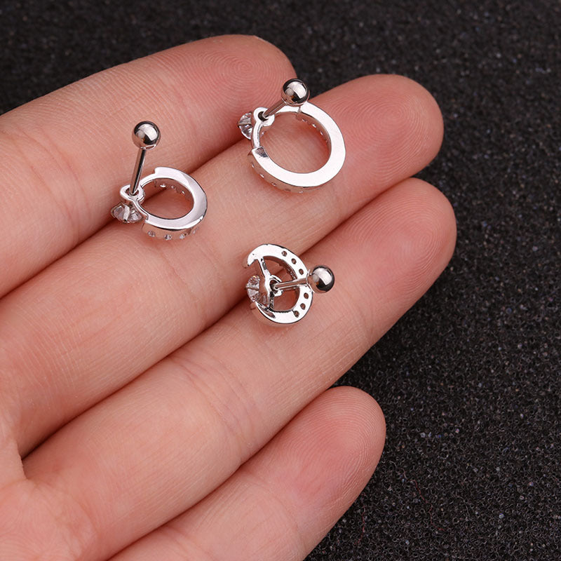 20G Cartilage Tiny Stud Hoop Earrings for Women | HSPJ1907 | Perfect for Daily Wear, Parties & Gifts