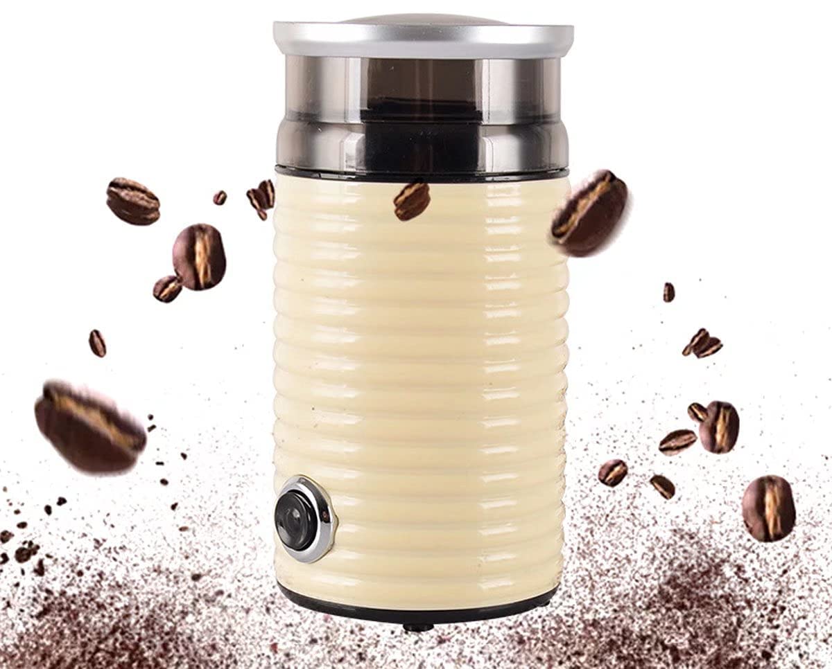 Electric Coffee Grinder with Stainless Steel Blades - QHYXT Coffee Bean & Grain Grinder for Espresso, French Press & Cold Brew - Perfect Kitchen Gift for Coffee Lovers