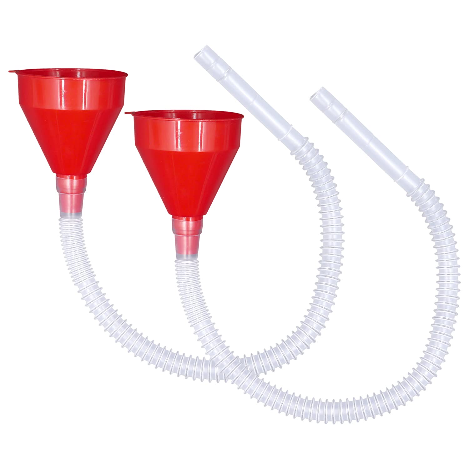 Premium Multi-Purpose Oil Funnel Set (2 Pack) - Flexible Long Hose for Gasoline, Diesel, Engine Oil & Fluids - Ideal for Automotive Maintenance, DIY Projects & Home Garage Use