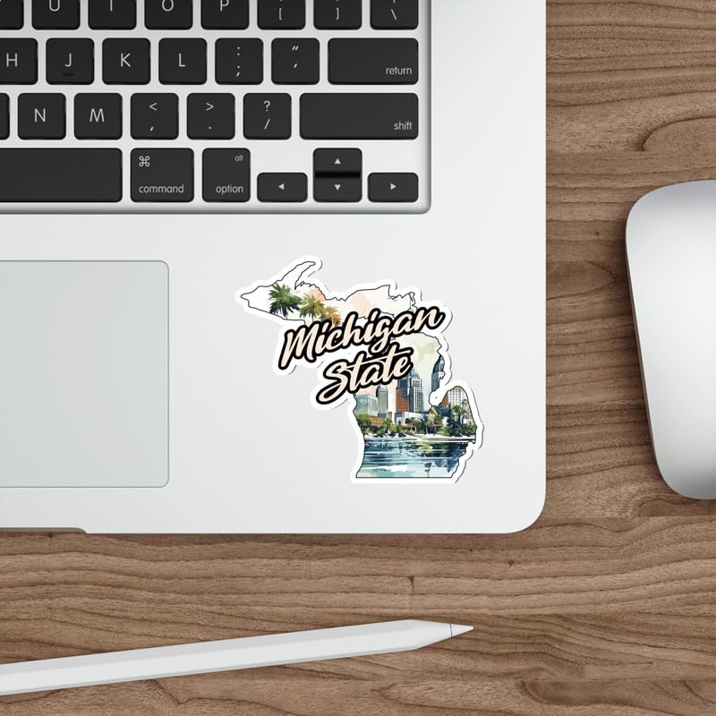 Michigan State Sticker - Waterproof Vinyl Decal for Travel Souvenirs, Water Bottles, Mugs, Passports, Notebooks, Laptops, Phones & Cars - Durable 4