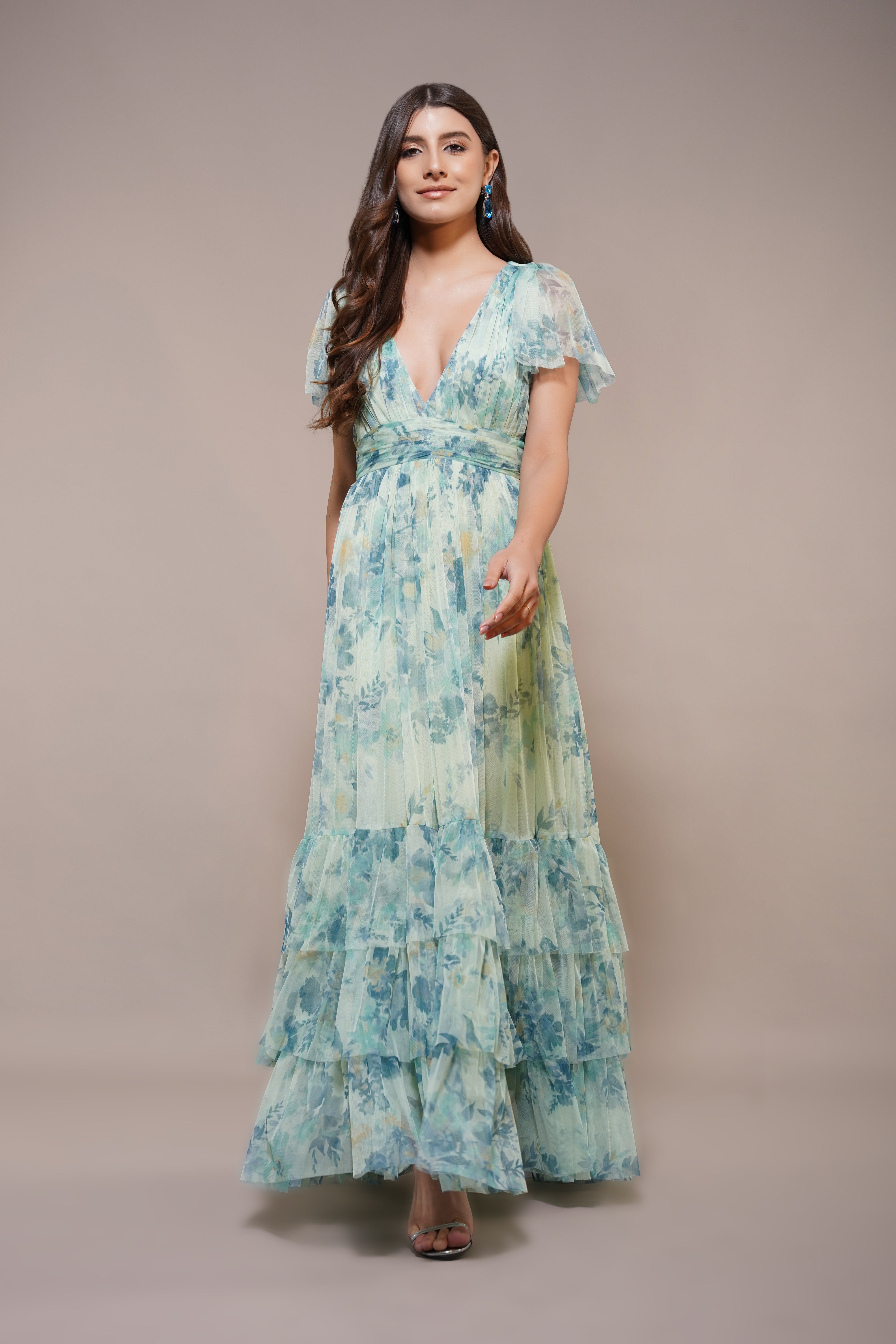 Madison Maxi Dress in Light Sage Floral Print | Women's Summer Boho Dress | Perfect for Beach Vacation, Garden Party & Casual Outings