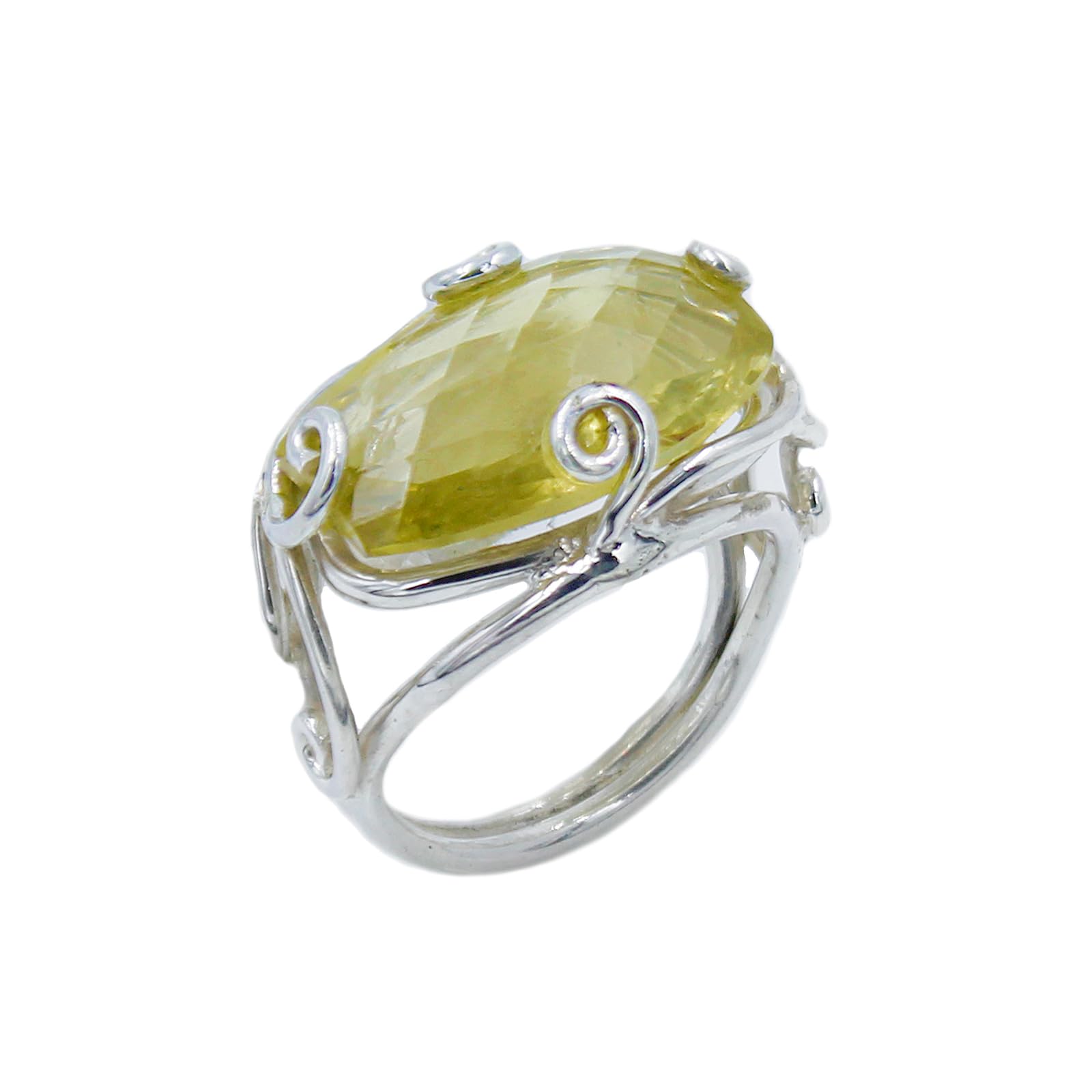 Handmade Lemon Quartz Gemstone Ring for Women & Men - 925 Sterling Silver Fashion Jewelry - Perfect for Parties, Weddings & Everyday Wear