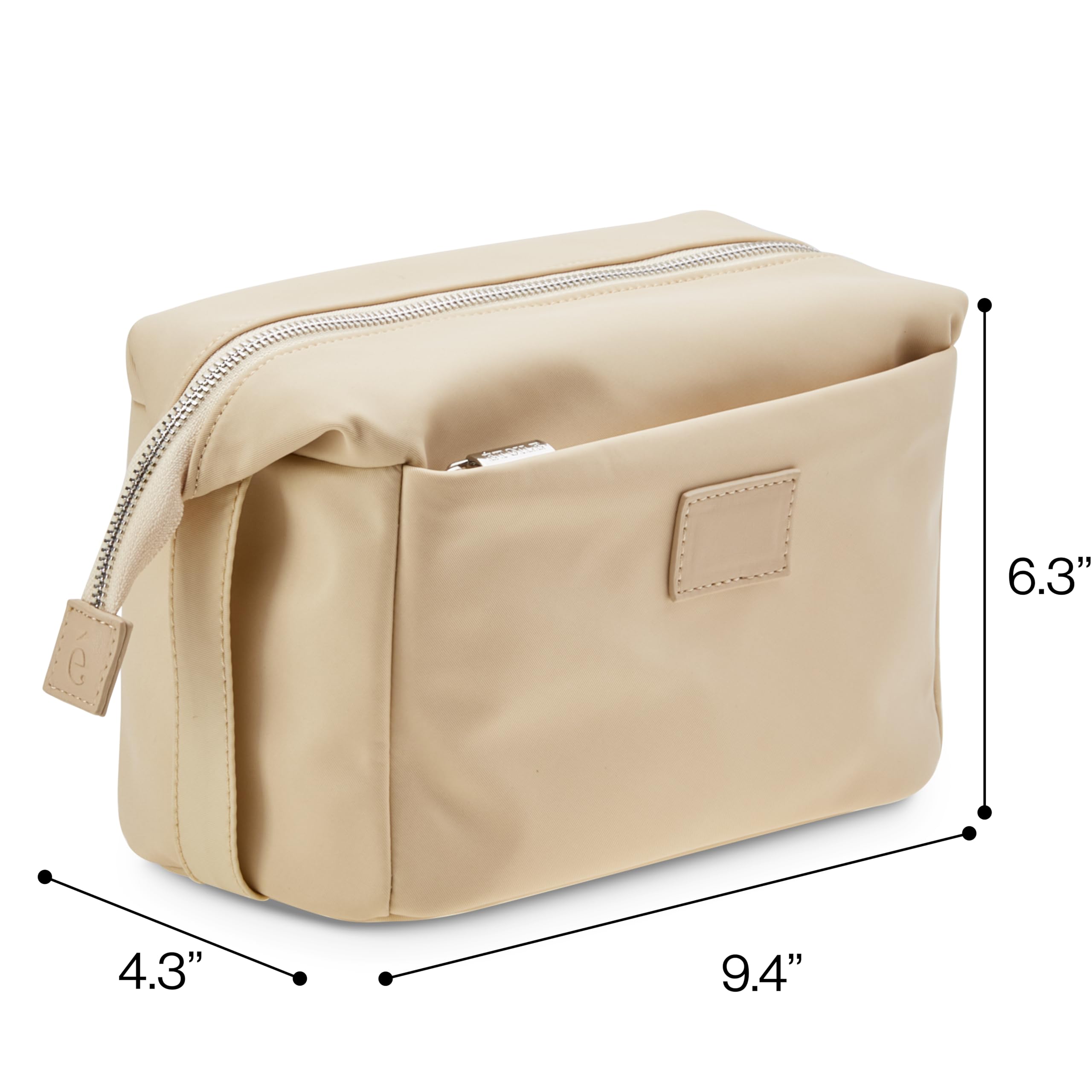 ETOILE Jet Setter Travel Case - Soft Flexible & Foldable Makeup Cosmetic Bag for Women | Perfect for Air Travel, Vacation & Daily Organizer (Beige)